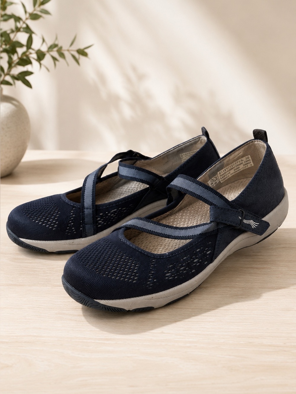 Dansko Mary Jane Walking Shoes Navy Mesh Suede Hook Loop Comfort EU 36